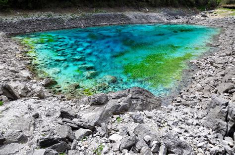 Five Color Pond At Jiuzhaigou Sichuan China Stock Photo Image Of