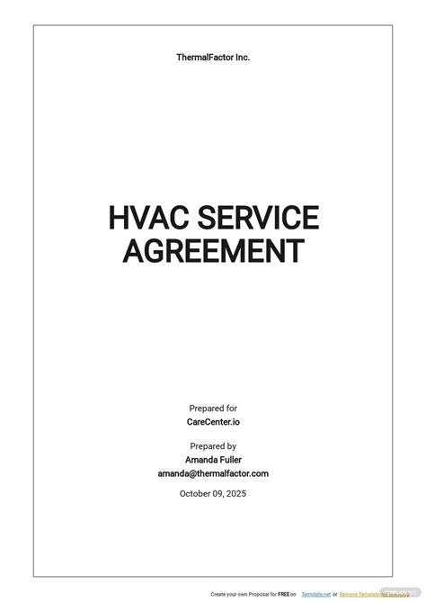 Hvac Service Level Agreement Template Free Pdf