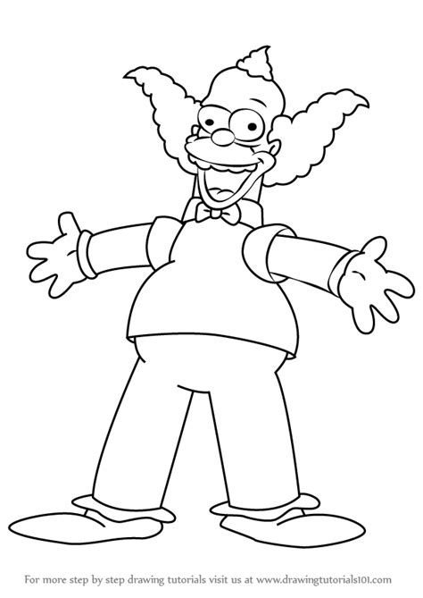 How To Draw Krusty The Clown From The Simpsons Drawingtutorials101