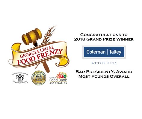 Coleman Talley Llp Wins Th Consecutive Georgia Legal Food Frenzy With Pounds Of Food
