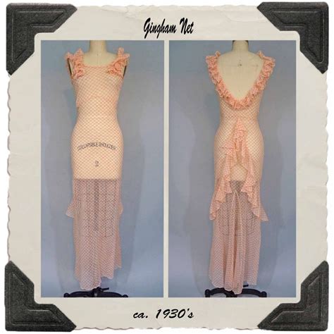 1930 S Bias Cut Gingham Net Dress Vintage Fashion Fashion 30s Fashion
