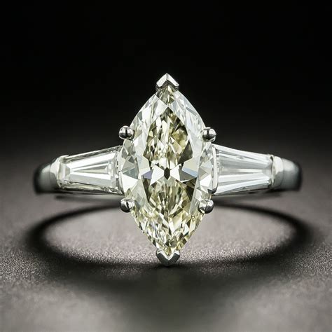 Mid Century 158 Carat Marquise Cut Diamond Engagement Ring Gia