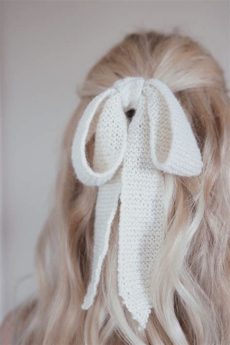 Ribbon Bow Hair Accessory Knitting Pattern DarlingJadore Floraison Bow