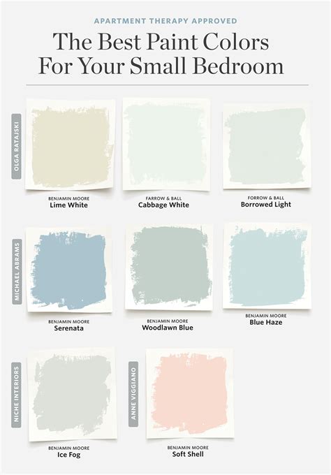 From arctic blue to navy. Paint Colors for Small Bedrooms | Apartment Therapy