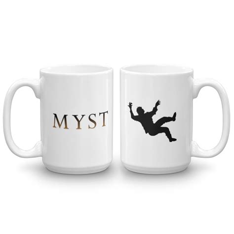 Myst Iconic Logo Falling Man Mug Cyan Worlds