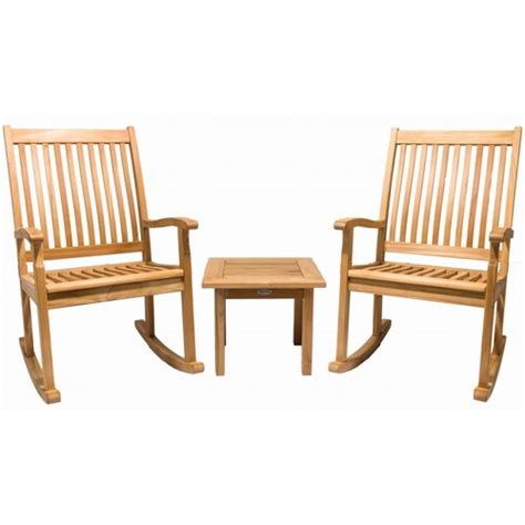 Key Wester 3 Piece Teak Patio Seating Set W Ottoman And End Table By