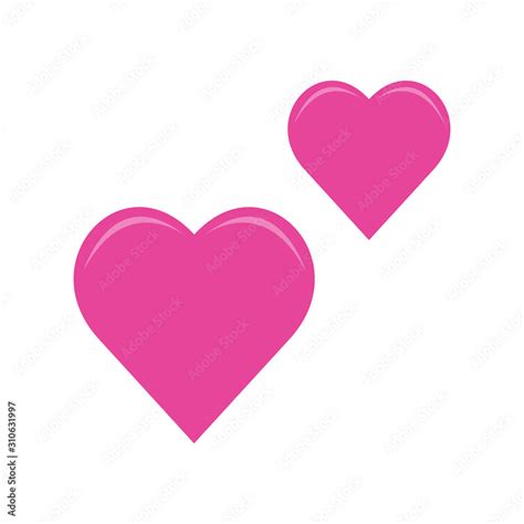 Two Pink Hearts Social Media Emoji Emoticon For Web And Mobile 3d