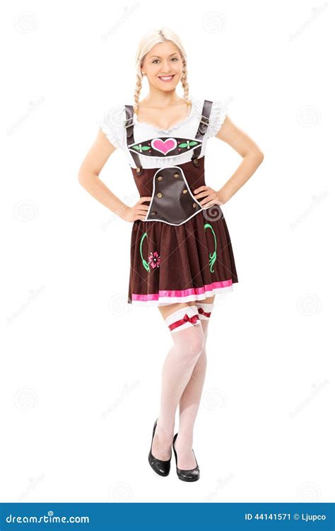 Full Length Portrait Of A Girl In German Costume Stock Image Image Of Lifestyle Adult 44141571