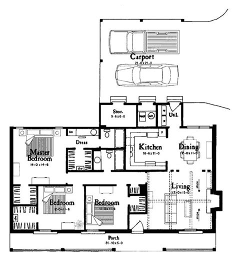 Country Style House Plan 3 Beds 2 Baths 1365 Sqft Plan 36 611