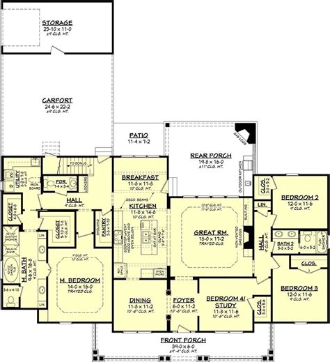 Country House Plan 4 Bedrooms 2 Bath 2420 Sq Ft Plan 50 360