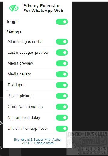 31299 privacy extension for whatsapp web majorgeeks