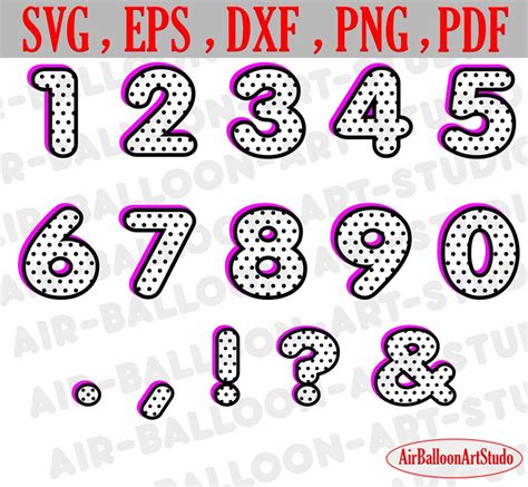 Polka Dot Numbers Svg Pink Polka Dot Svg Polka Dot Svg Number Etsy