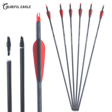 283031 Pure Carbon Arrows Spine 300 400 Archery Replaceable