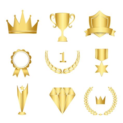 Free Vector Set Of Awards And Badges Vector