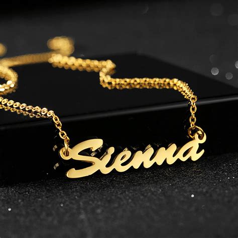 Personalized Name Necklace 18k Gold Plated Name Necklace Etsy