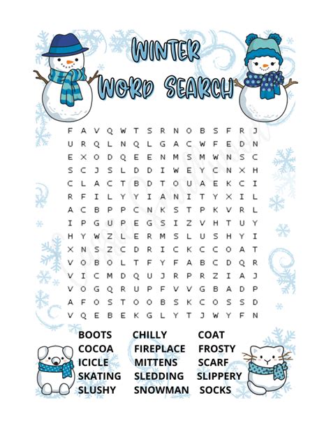 8 Fun Winter Word Searches Cassie Smallwood