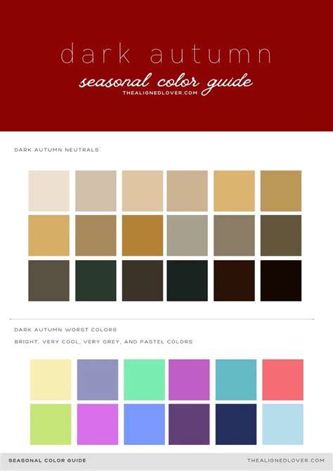 Guide To The Dark Autumn Seasonal Color Palette The Aligned Lover