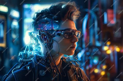 Premium Photo | A forwardthinking individual with advanced cyber