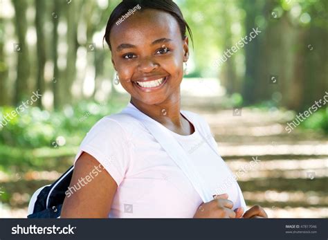 Smiling African American Female College Student Stock Photo 47817046