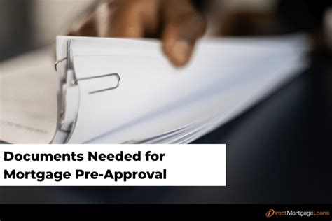Documents Needed For Mortgage Pre Approval Homeowner Tips