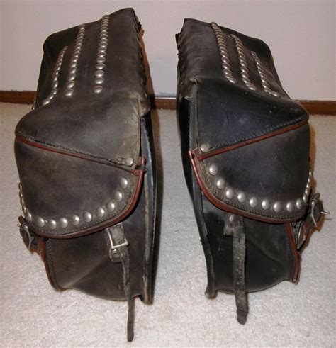 Harley Panhead Knucklehead Leather Saddlebags Vintage Saddle Bags Buco