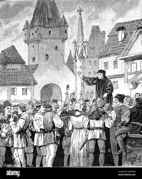 German Peasants War 1524 1526 Münzer Preaches To The People In