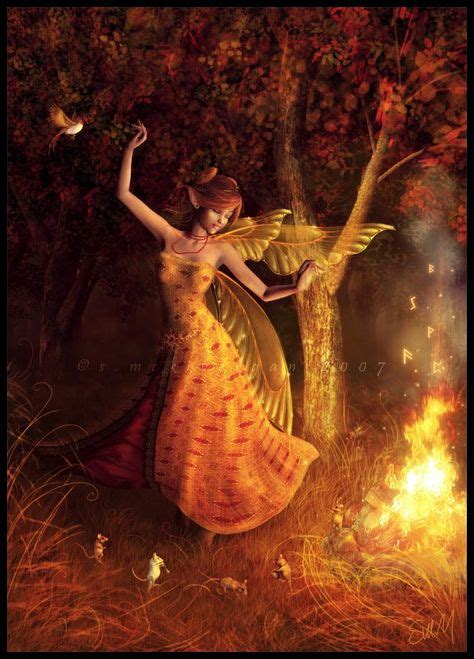 Fairy Dancing Around The Fire Beautiful Fairies Fairy Illustration