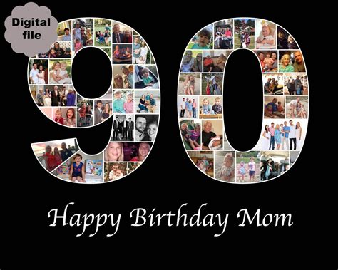 Custom Photo Collage T For Mom 90th Birthday Idea Number 90 Etsy