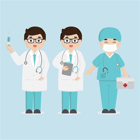 Medical Staff Team Concept In Hospital Doctor And Nurse Cartoon