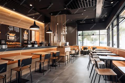 Premium Ai Image Fast Food Restaurant With Modern Minimalist Interior