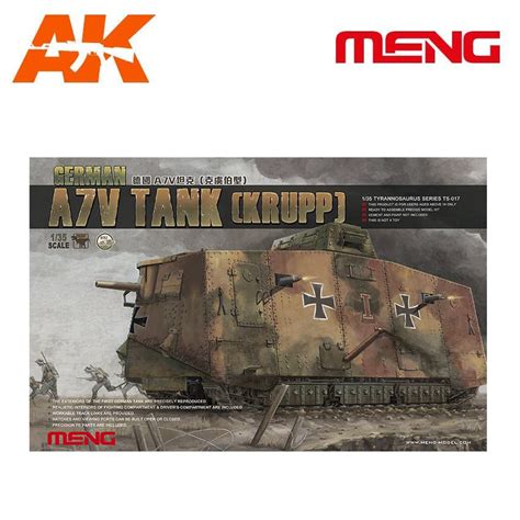 Tanks And Artillery Kits Hobbies Meng German Krupp A7v Tank Model Kit
