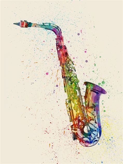 saxophone abstract watercolor by michael tompsett saxophone art instruments art saxophone