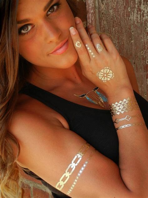 summer trend sexy golden temporary tattoos fashion corner