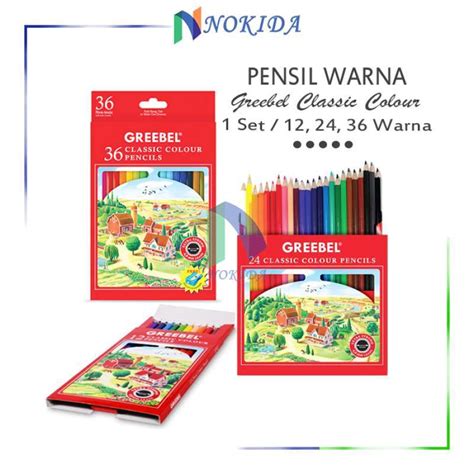 Jual Nokida Pensil Warna Greebel Classic Colour Pencils Pinsil
