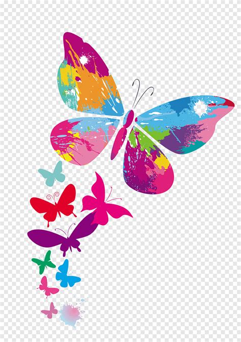 Butterfly Color Colorful Butterfly Pattern Watercolor Painting Color
