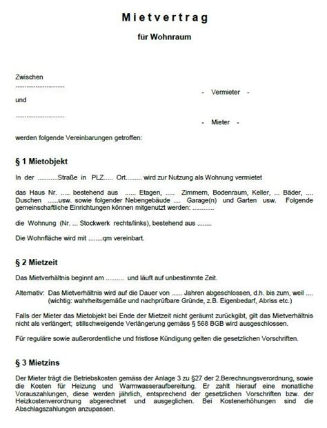 Ein mietvertrag mit indexiertem mietzins muss auf mindestens 5 jahre fest abgeschlossen sein. Word-Vorlage: Mietvertrag Wohnung Download | Freeware.de