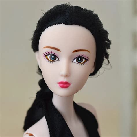 original 12 nude naked doll toy 14 joint movable flexible long stright hair white skin big