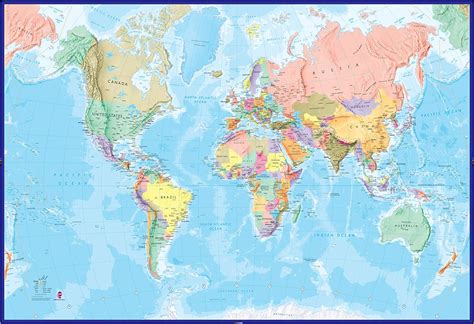 Maps International Giant World Megamap Large Wall Map 7795 X 4803
