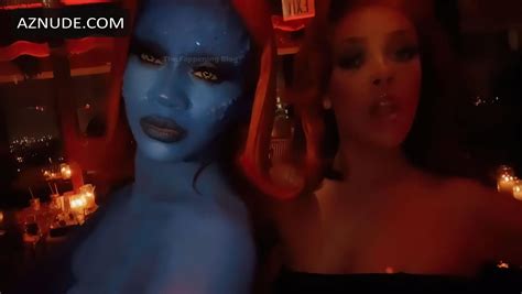 Saweetie Goes Naked As Mystique From X Men At The Halloween Party