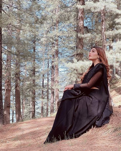 Nawal Saeed Looks Stunning In Black Saree Photos