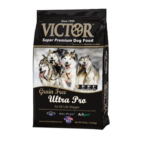 Victor dog food brand is designed for dogs to meet the nutritional level established by aafco dog nutrition profiles for all life stages, except for the development of large dogs (70 lb or victor dog food world provides both cat and dog food products and also it provides both dry and wet dog foods. Victor Grain Free Ultra Pro Adult Dog Food 30 Lb.
