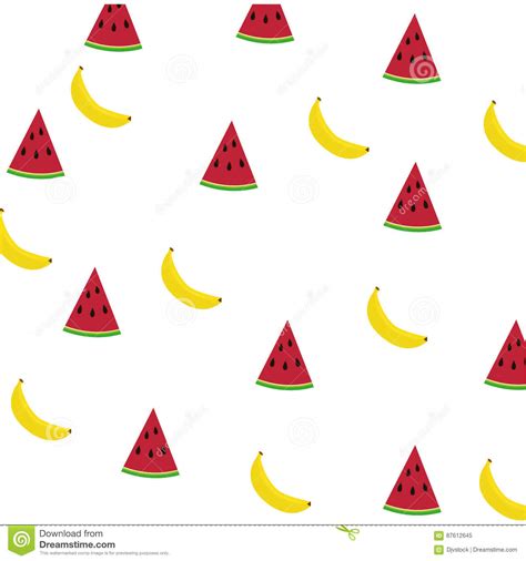 Watermelon And Bananas Background Stock Illustration Illustration Of