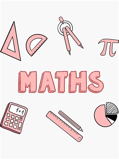 Pink Maths School Subject Sticker Pack Sticker For Sale By