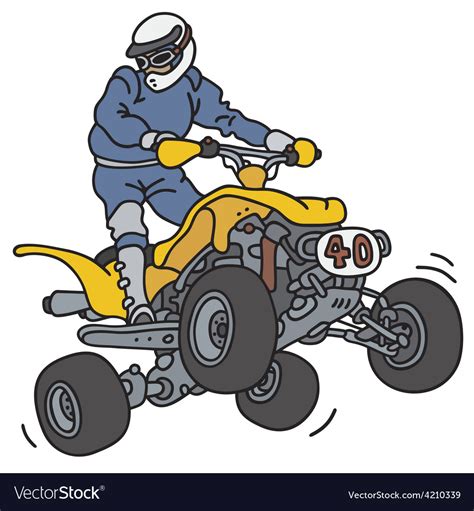 Racer On The Atv Royalty Free Vector Image Vectorstock
