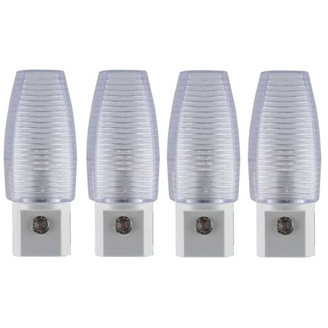 Lights By Night Led Clear Rib Shade Night Light 4 Pack 31924 The