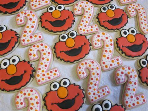 Sesame Street Elmo And Number Decorated Sugar Cookies Collection Elmo Cookies Birthday Party