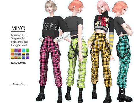 Sims 4 — Miyo Punk Plaid Cargo Pants By Helsoseira — Style Suspender