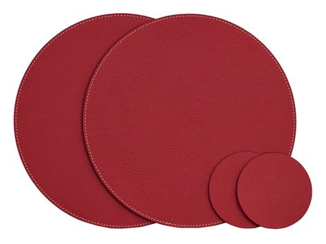Nikalaz Round Placemats And Coasters Recycled Leather Place Mats Set