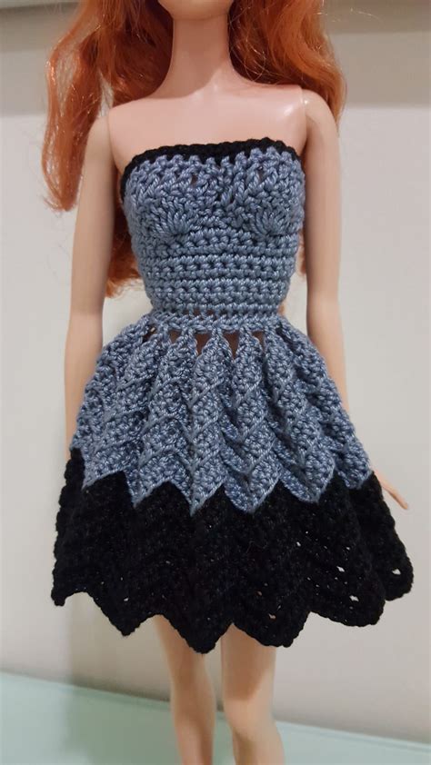 Barbie Strapless Chevron Dress Free Crochet Pattern Feltmagnet