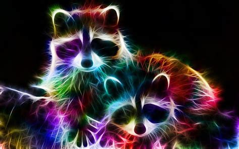 Fractalracoonsbyminimoo64 Hop Rainbow Animal Fractal Hd